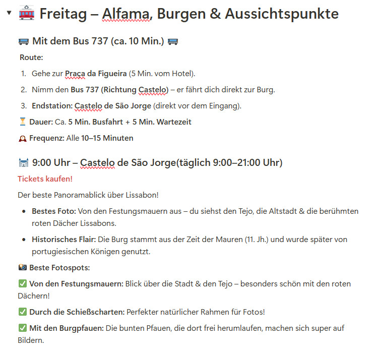 Beispiel Tagesplan ChatGPT