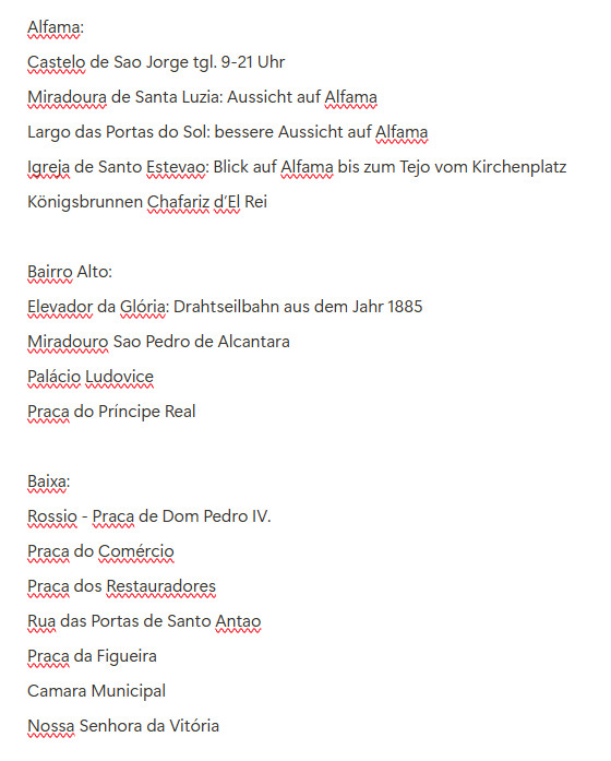 Liste der Sehenswürdigkeiten in Lissabon