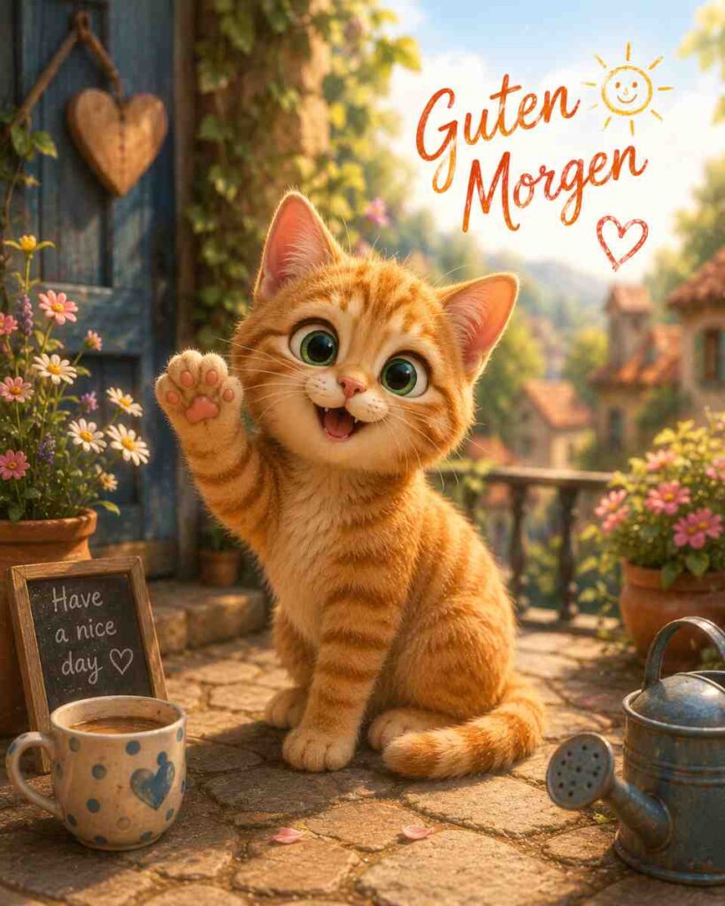 KI-generierter Disney-Pixar-Kawaii-Mix einer Katze, erstellt aus einem Handyfoto